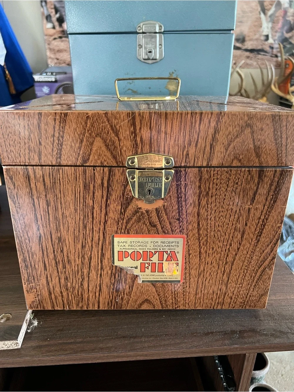 Set of 2 Vintage 70s Porta File Storage Boxes